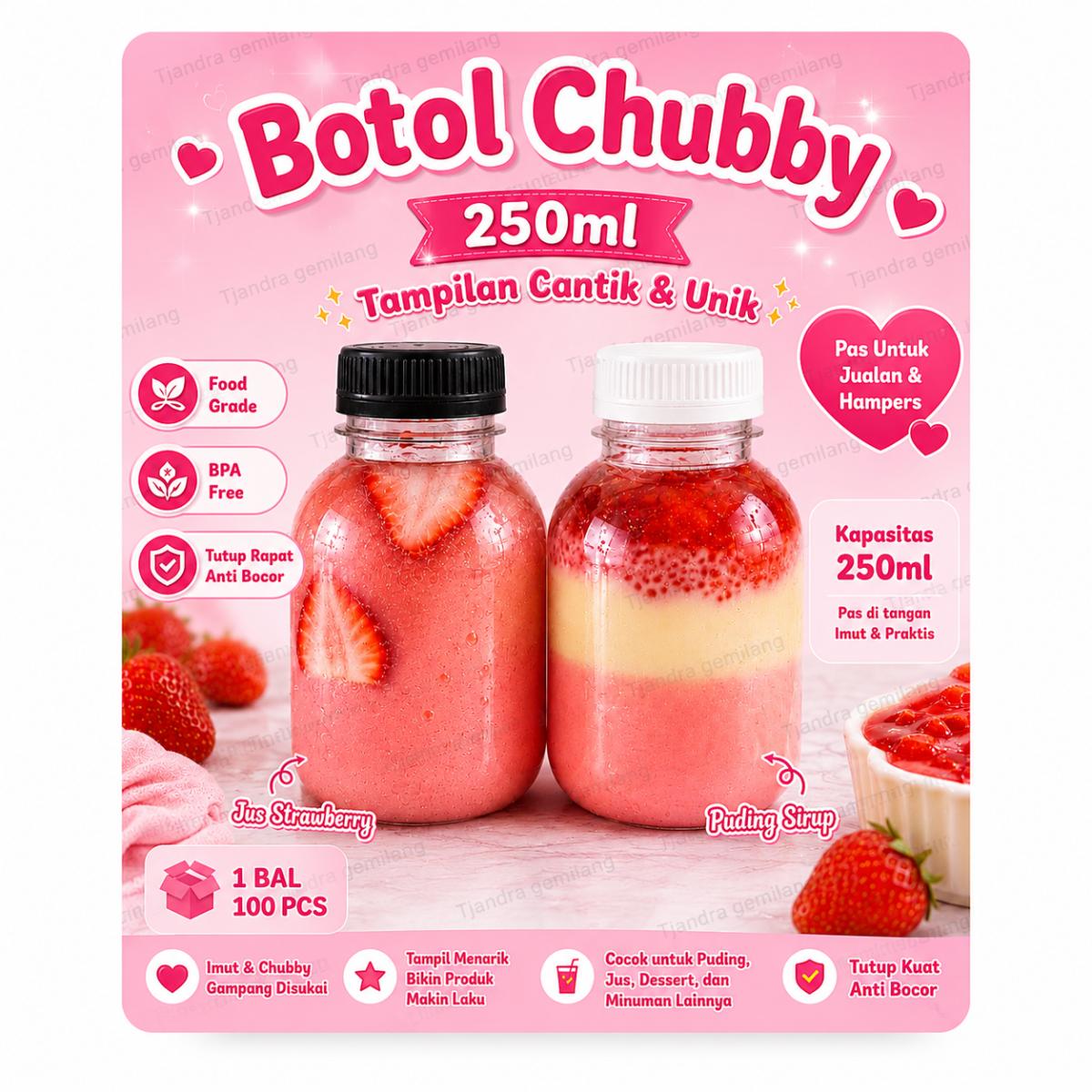 BOTOL CHUBBY 18GR 250ML @81BTL