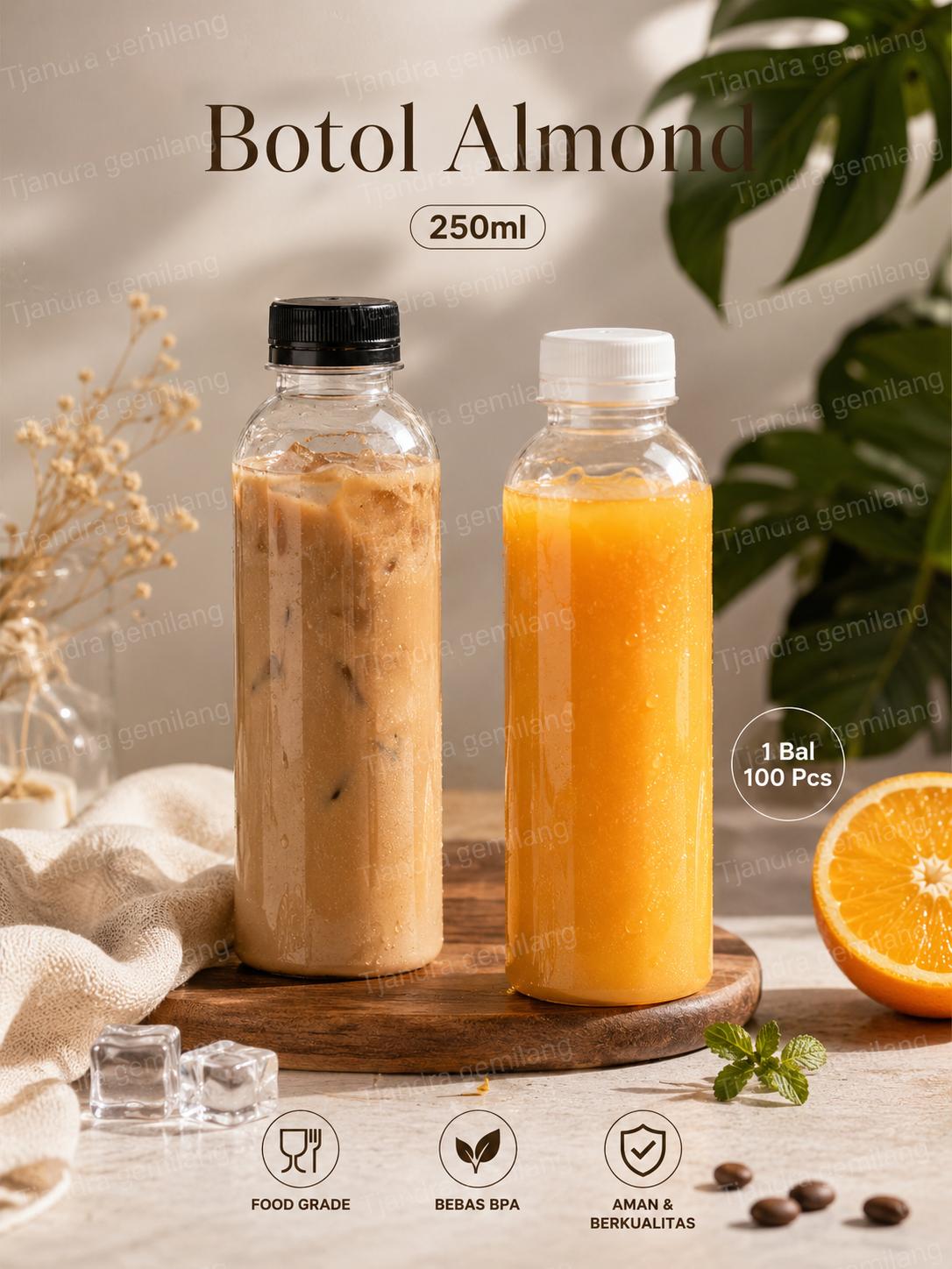 Botol Almond 250ml @100btl