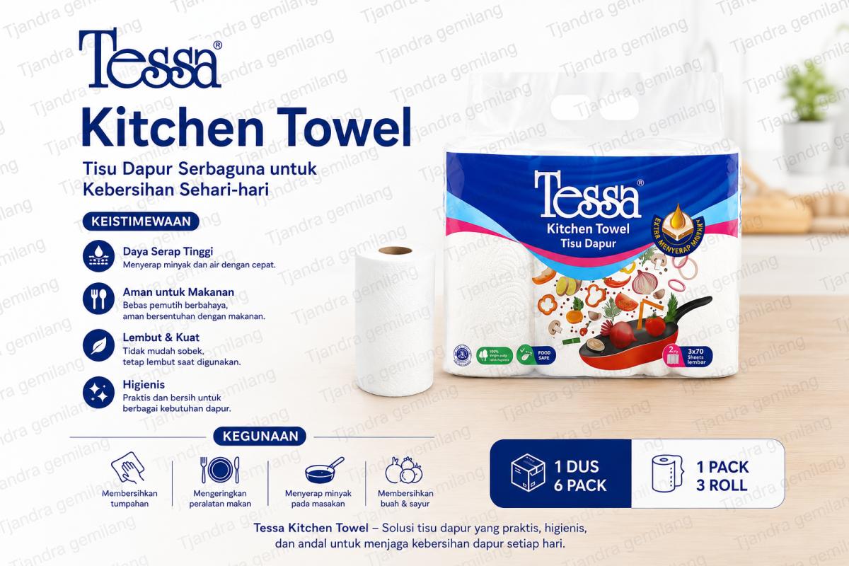 TESSA TOWEL 3 ROLL @6PACK