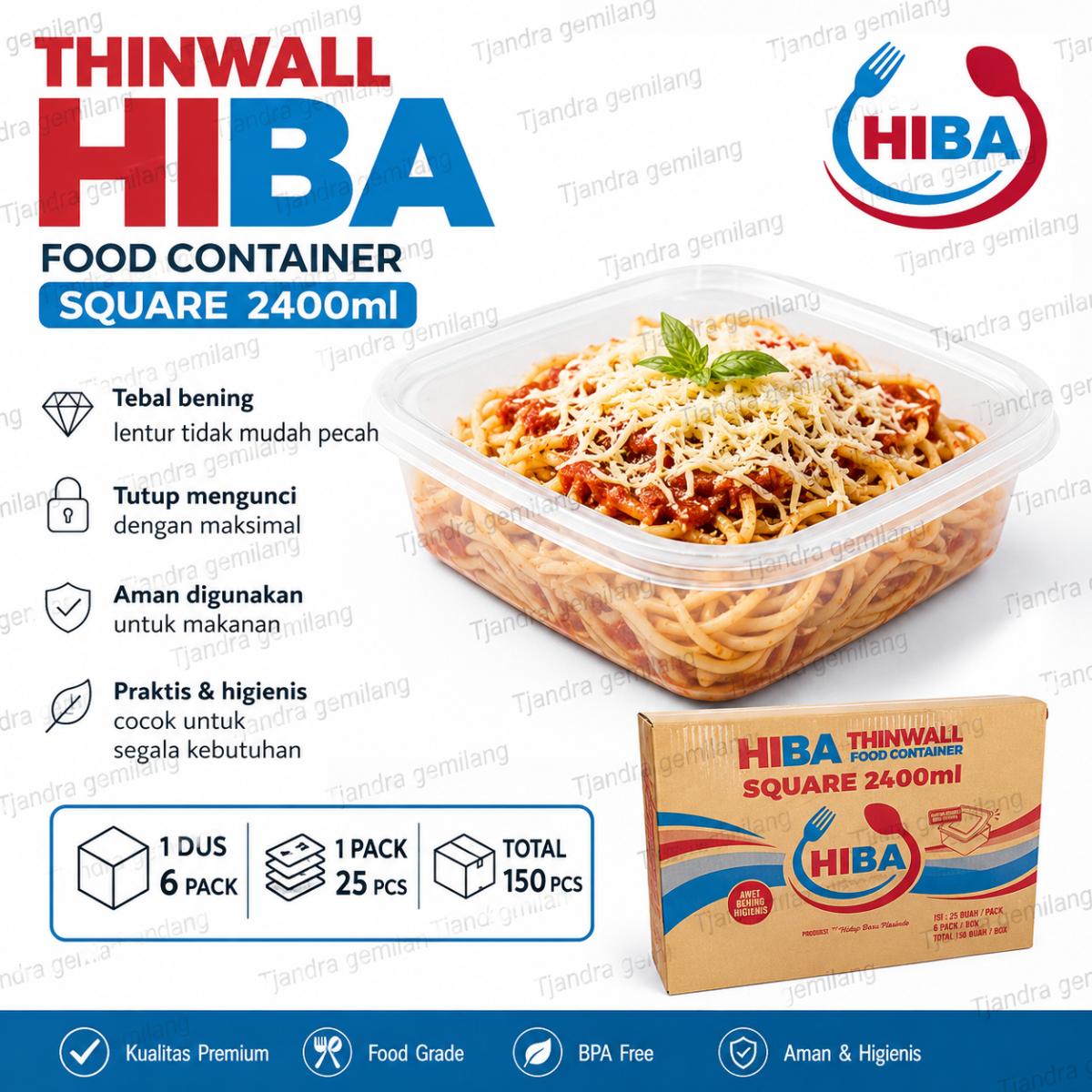 TW HIBA SQUARE 2400ML @6PAK