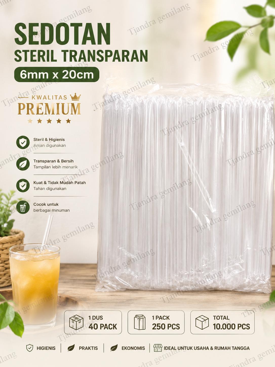 SEDOTAN STERIL TRANSPARAN 6/20 40pck @250pcs