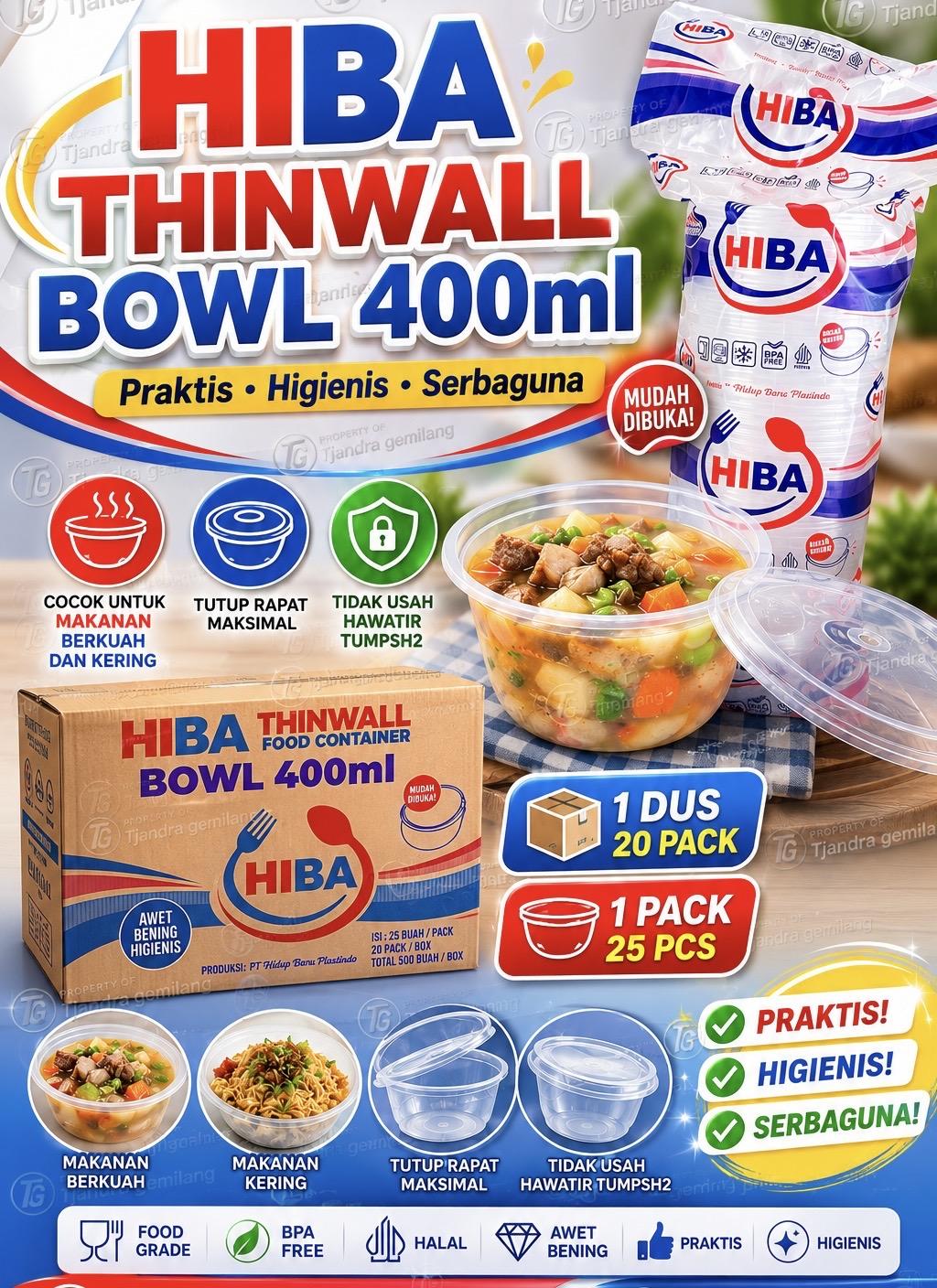 Tw Hiba Bowl 400ml @20 pak