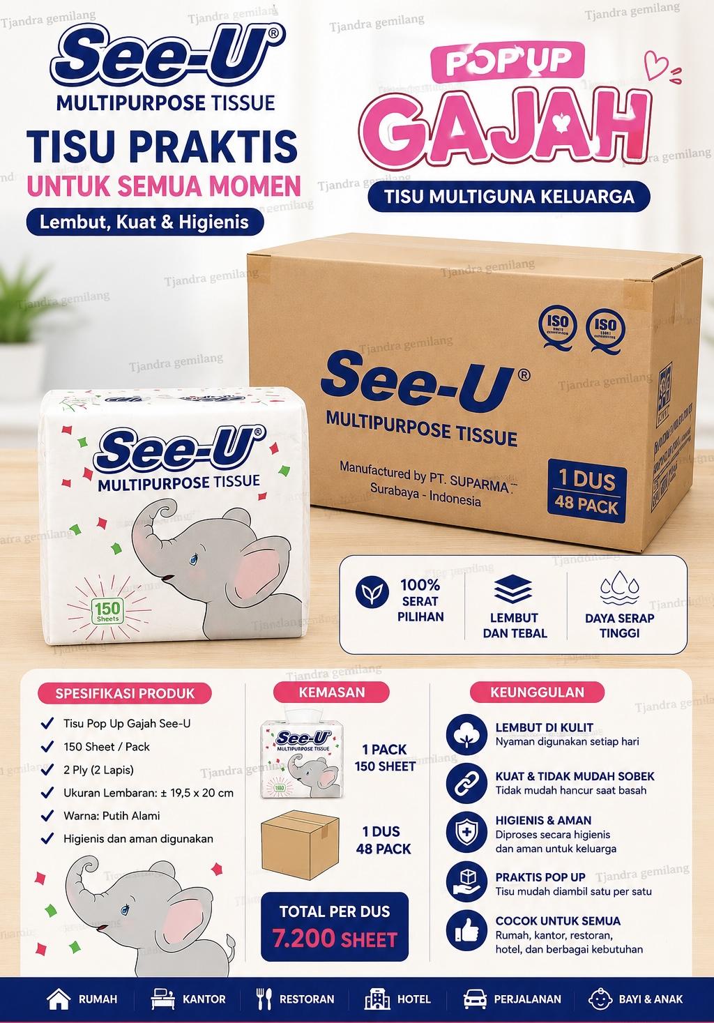 Tisu See U Gajah Pop Up @48 pak