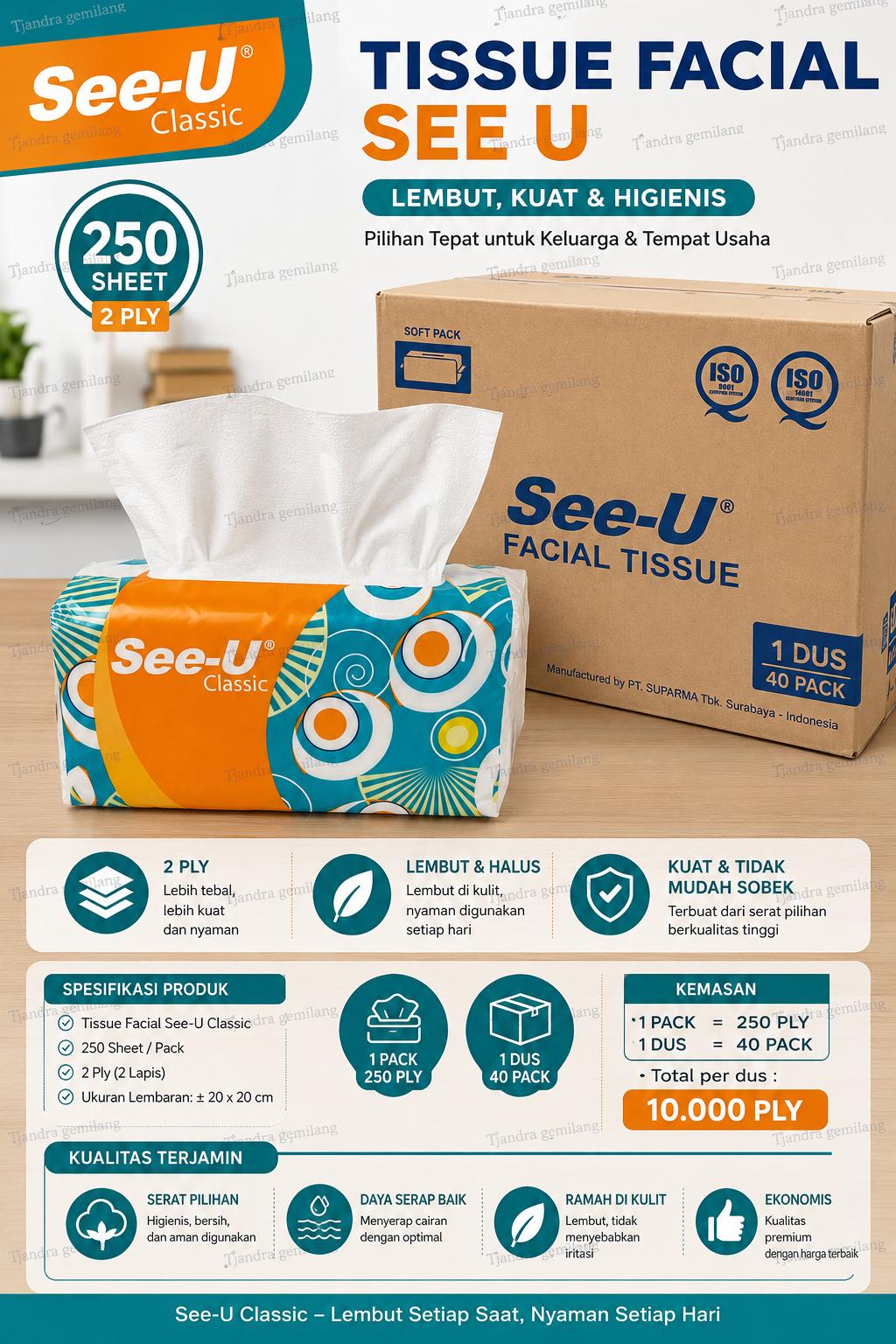 Tisu See U 250 sheet @40 pak