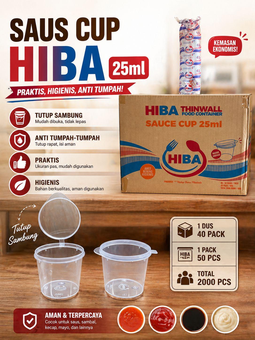 SAUS CUP HIBA 25ML @40 SLOP