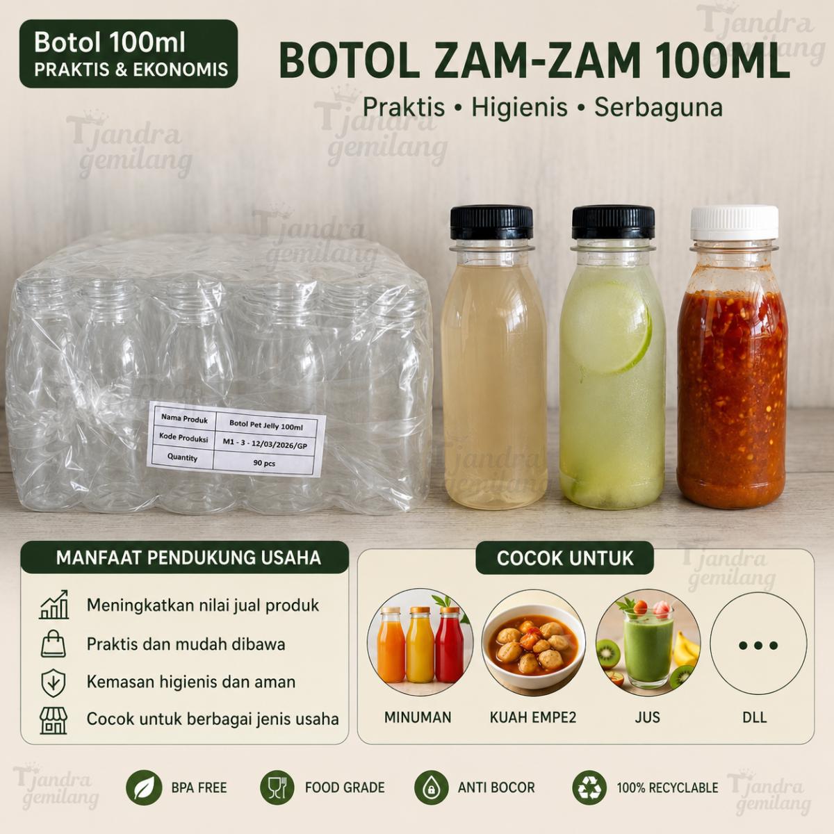 BOTOL ZAM ZAM 100ML ( 12,5 GR )@90BTL