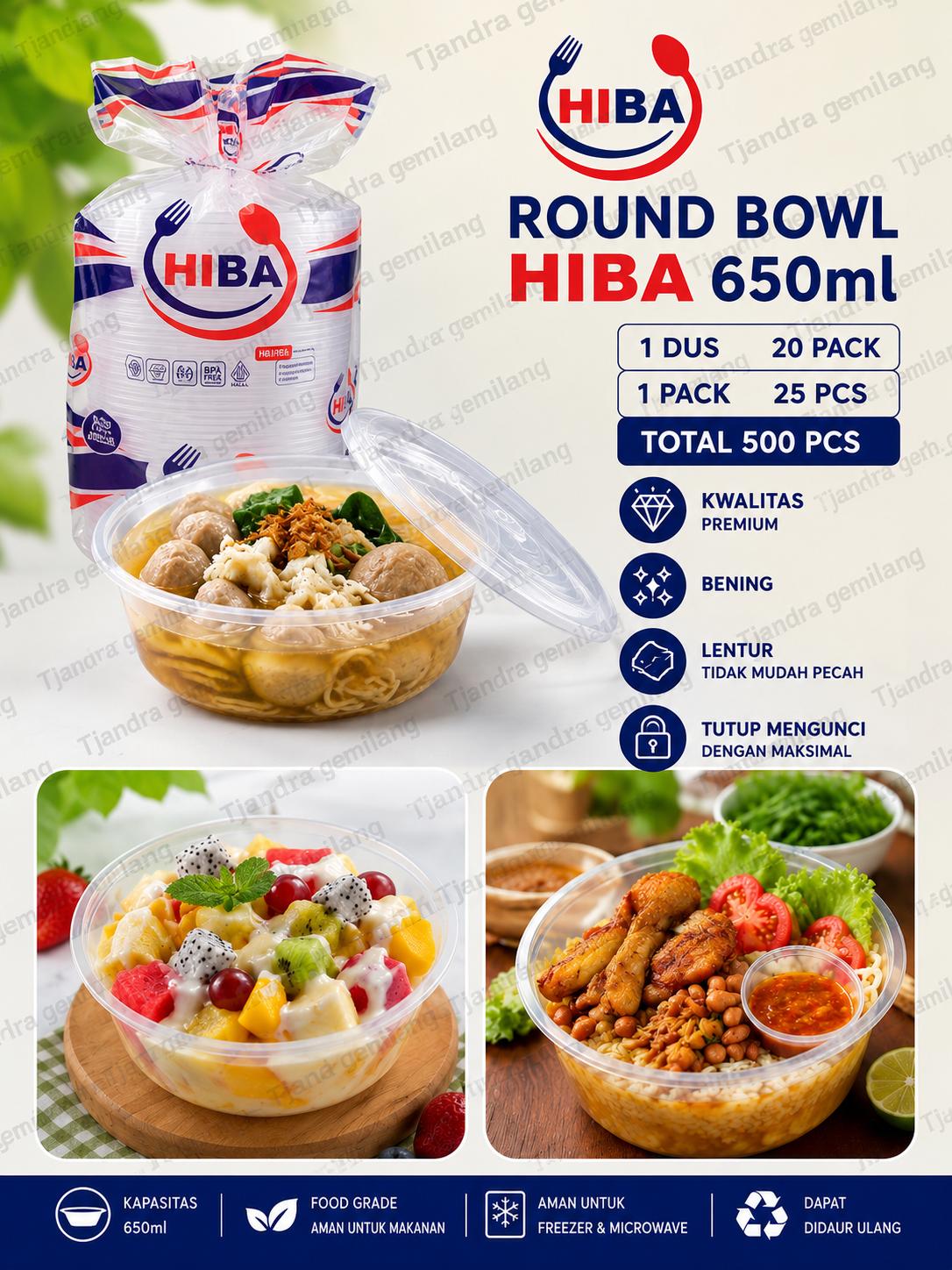 TW HIBA ROUND BOWL 650ML @20PAK